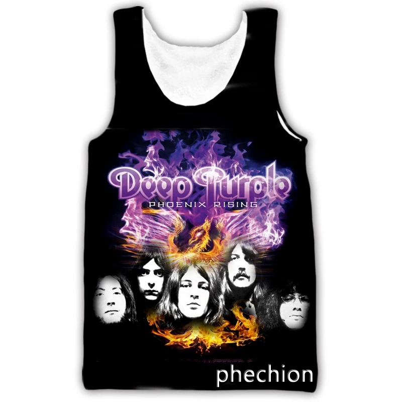 

phechion New Fashion Men/Women Deep Purple 3D Printed Sleeveless Vest Streetwear Men Loose Sporting Tank Top A248