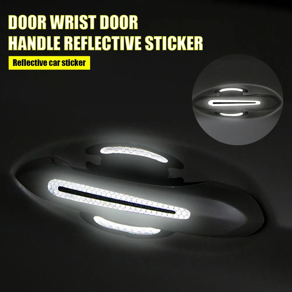 

Car Door Handle Reflective Universal Scratches Protection Sticker Safety Warning Reflective Film Decal Car Styling