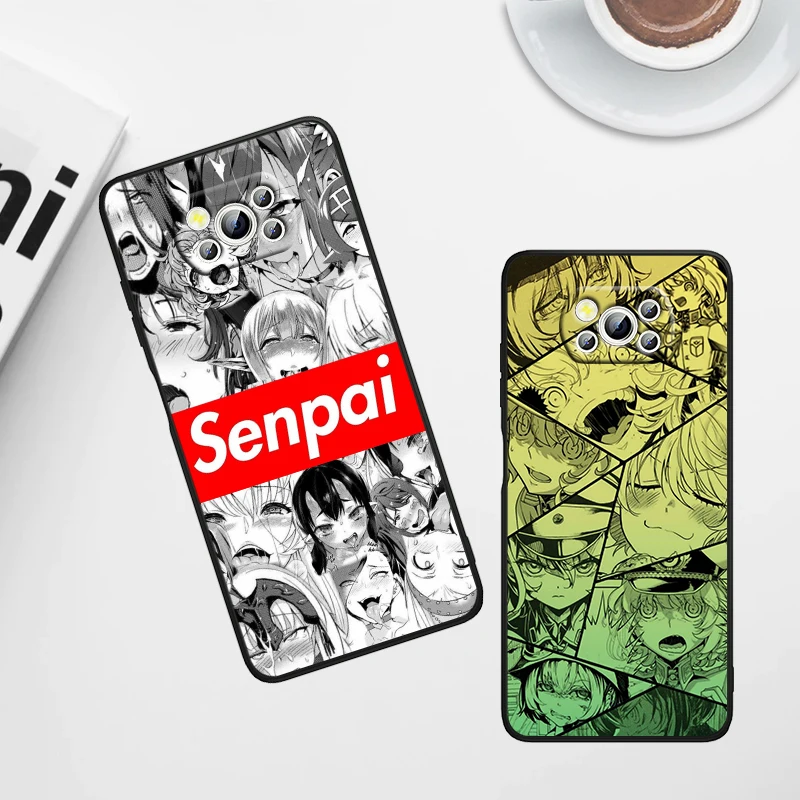 ahegao manga girl for xiaomi civi mi poco x4 x3 nfc f3 gt m4 m3 m2 x2 f2 pro c3 f1 5g soft tpu cover silicone black phone case free global shipping