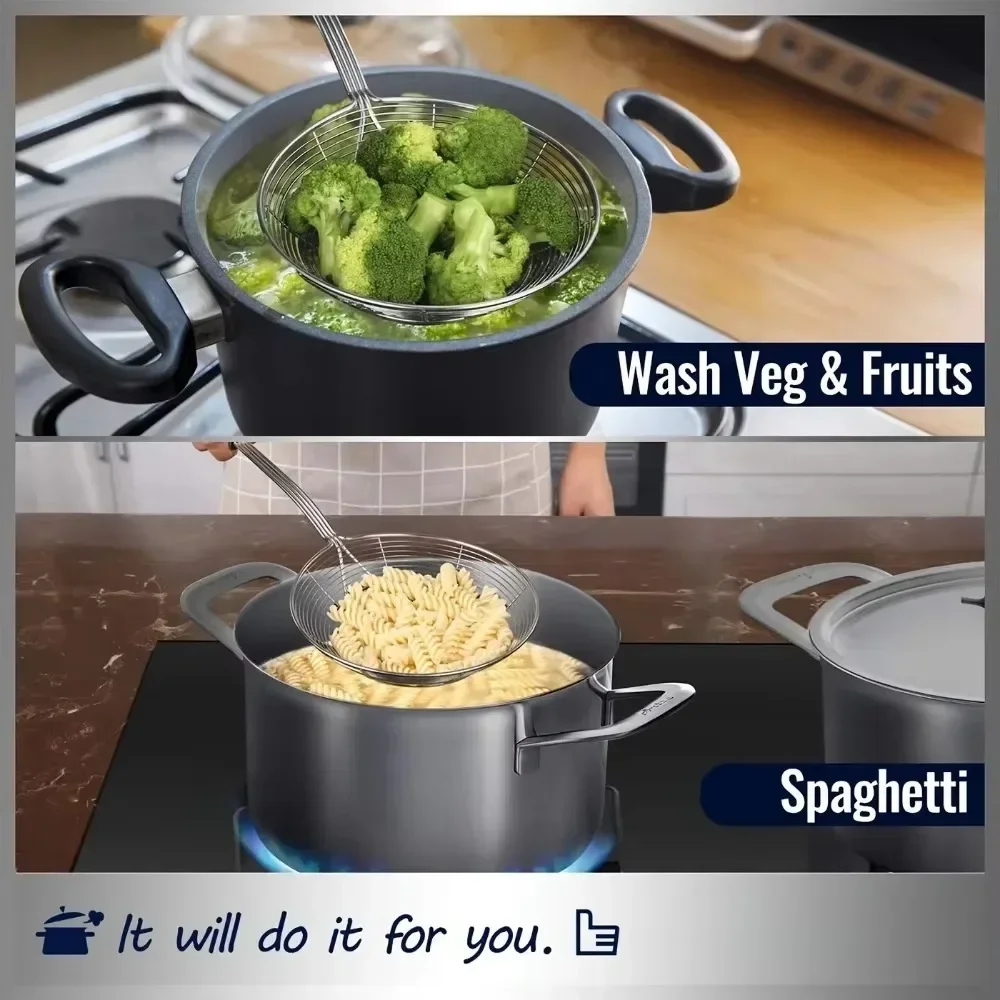 304 Stainless Steel Leaky Spoon Household Kitchen Lo Mein Dumpling Large Screen Fried Hot Pot Line