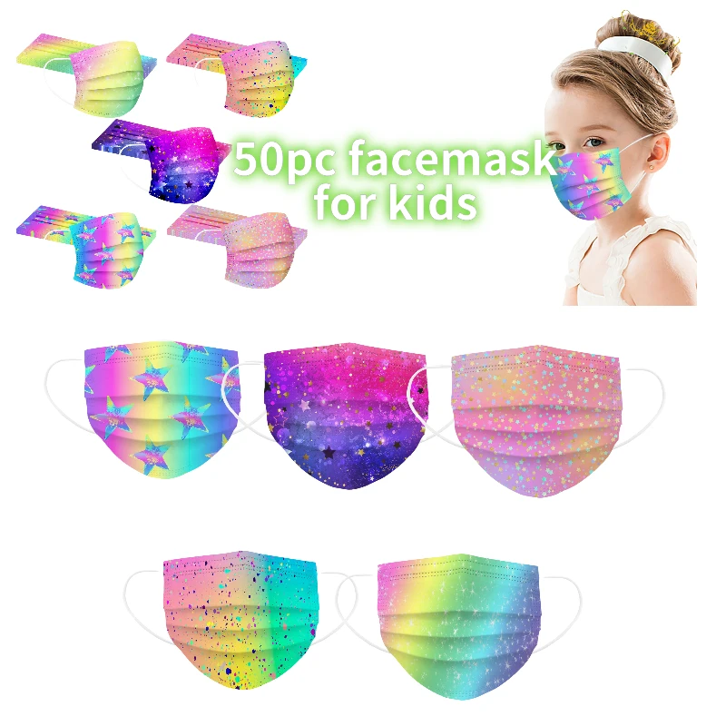 

Disposable Breathable Face Masks For Girls Boys 4-12 Children Mask Pure Color Outdoor Prevention Mask 50/100PCS Face Mask Kawaii