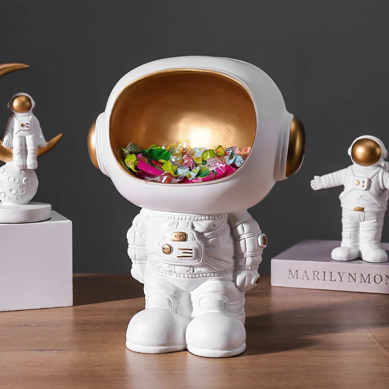 

Modern Creative Resin Astronaut Storage Box Ornaments Home Livingroom Table Spaceman Figurines Decoration Club Desktop Crafts