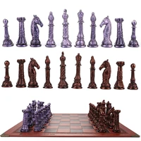 pure color gold silver roman column resin table game chess luxury knight educational toy chess character characteristic theme