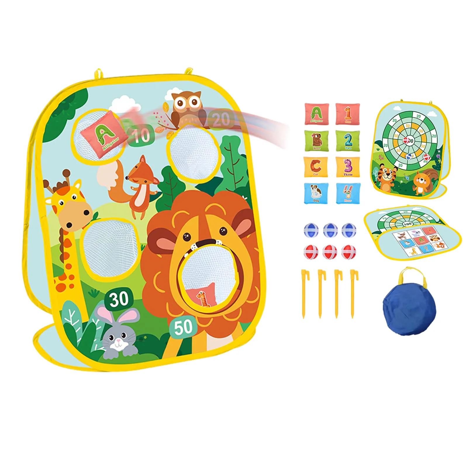 

Cartoon Toss Game With 8 Bean Bags Fun Throwing Games Kids Cornhole Game Set Bean Bag Toss Game Outdoor Group Sports For Kids