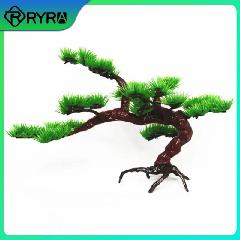 

5PCS Plastic Bonsai Pine Tree Home Fish Tank Aquarium Ornament Decor Artificial Plastic Pine Greeting Guests Ornamentals 13CM
