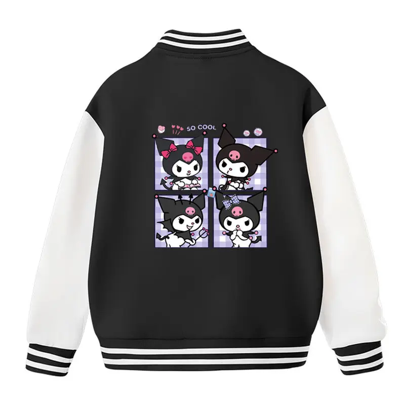 

Kawaii Kuromi Anime Jacket Sanrio2023 New Korean Version Children's Loose Sports Baseball Uniform Children's Gift Birthday gift