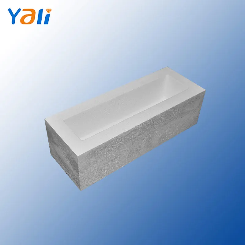 Middle Size Rectangle Shape Ceramic Crucible Casting Melting Ingot Bar Gold Silver Copper Smelting Mold