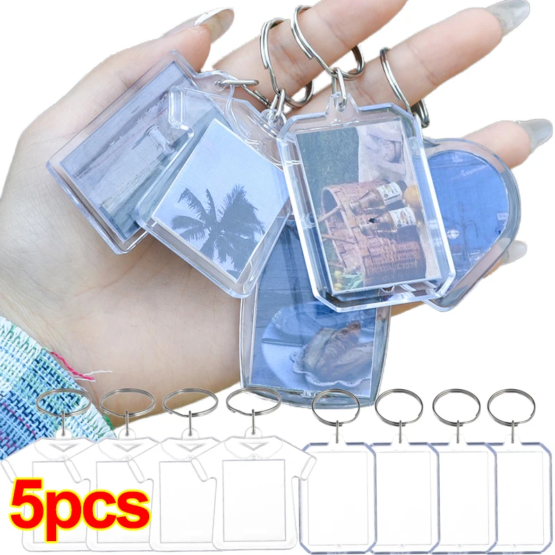 

Transparent Photo Picture Frame Keychain Creative DIY Acrylic Insert Photo Keyring Split Ring Key Ring Personalized Couple Gifts