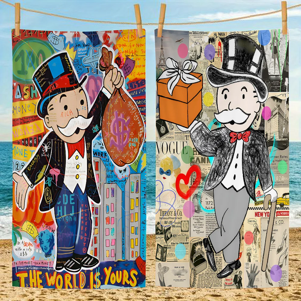 Monopoly Millionaire Dollar Money Пляжное полотенце с героями мультфильмов милое летнее детское