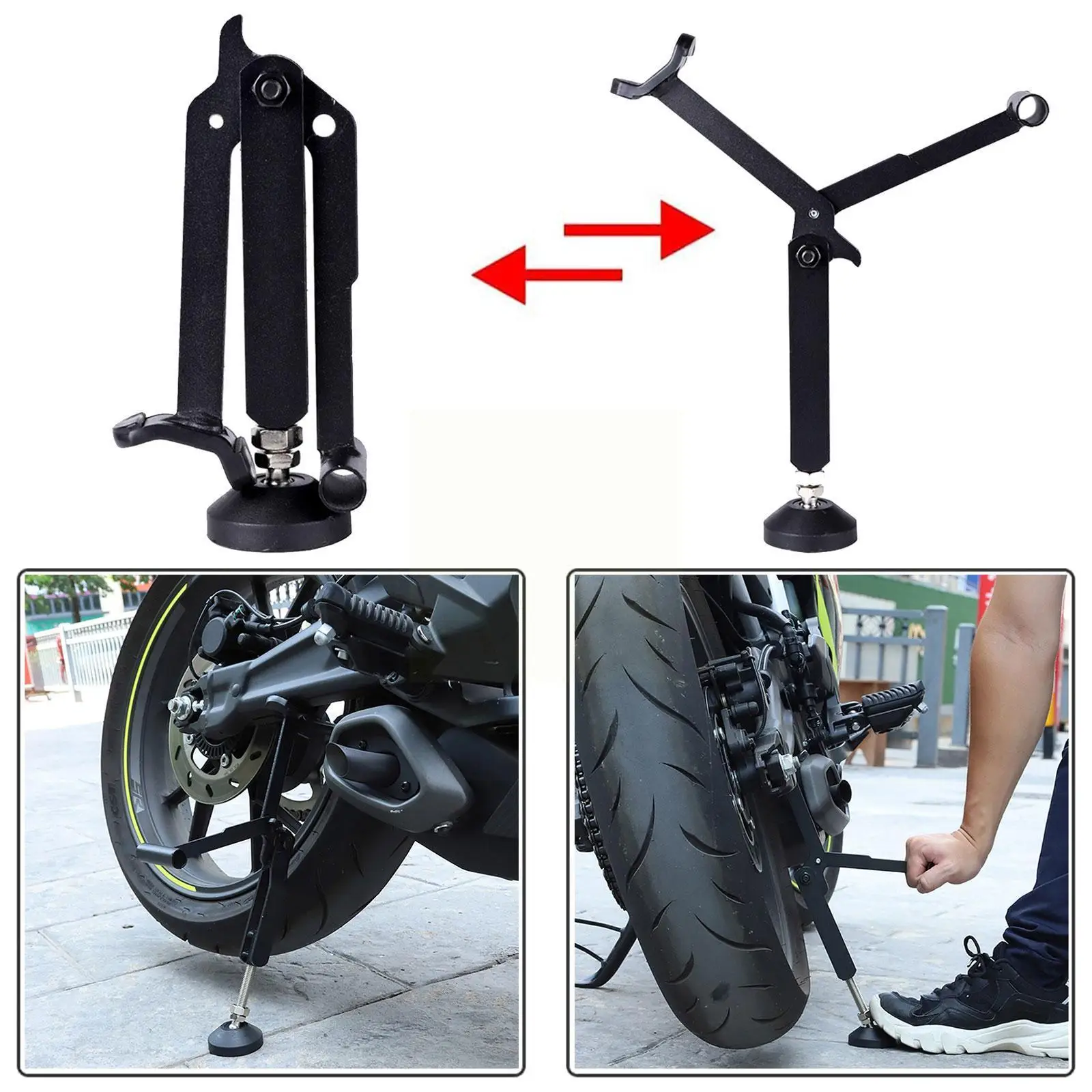 

Portable Lifting Frame with Upgraded Armrest to Save Energy Folding Lifting Stand Stable Crane Frame for Motorcycle Z6R2