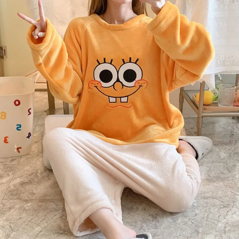 Onesies Pajamas For Women Winter Flannel Nightgown Cute Cartoon Warm Nightdress