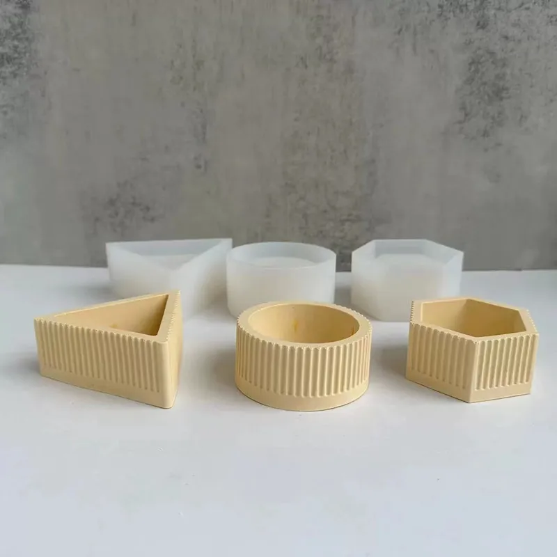 

DIY Epoxy Resin Storage Silicone Mold Triangular Flowerpot Cement Gypsum Clay Mold Candle Empty Cup Mold Home Gardening Decor