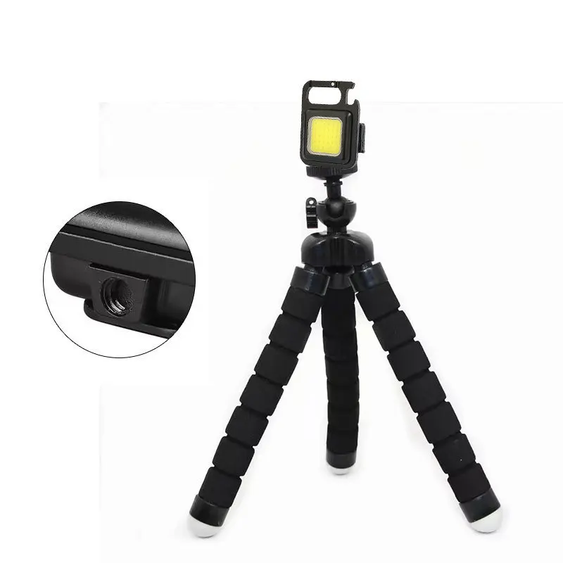 Mini LED Flashlight Work Light Portable Pocket Flashlight Keychains USB Rechargeable for Outdoor Camping Small Light Corkscrew