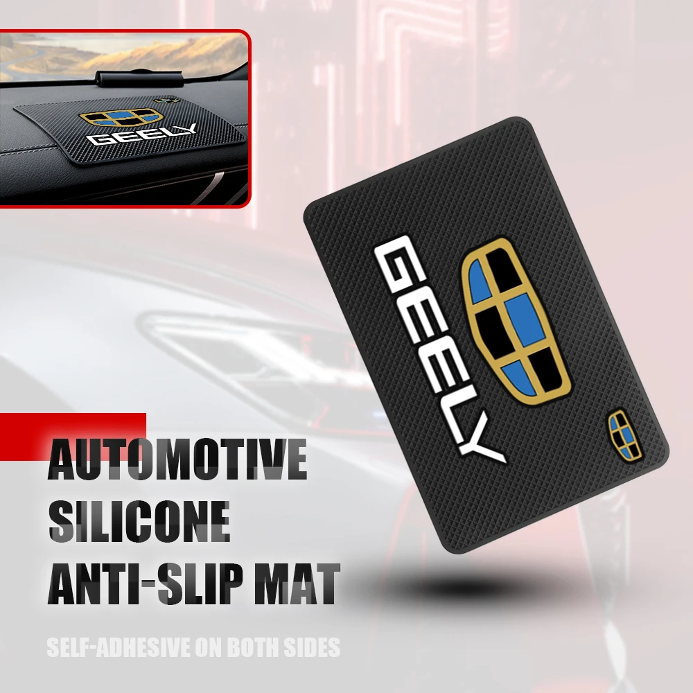 

1pcs Car Badge Non Slip Phone Mats Anti-slip Silicone Dashboard Accessories For Geely Atlas SUV Boyue Borui Coolray Emgrand NL3