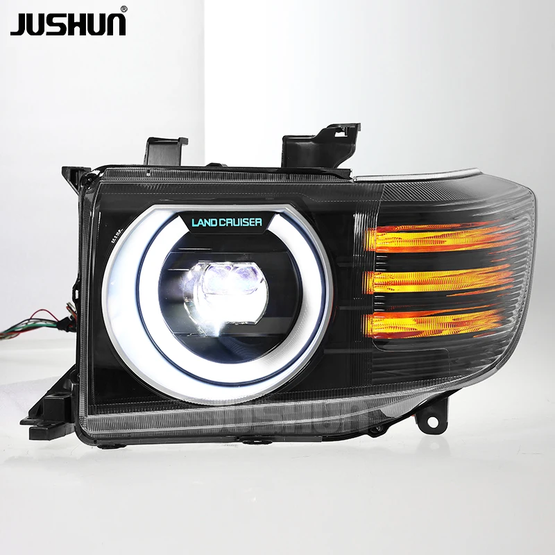 Фото Светодиодные фары-проекторы JUSHUN для LC70/75/79 02-23 с динамическим сигналом поворота, Plug and Play №1