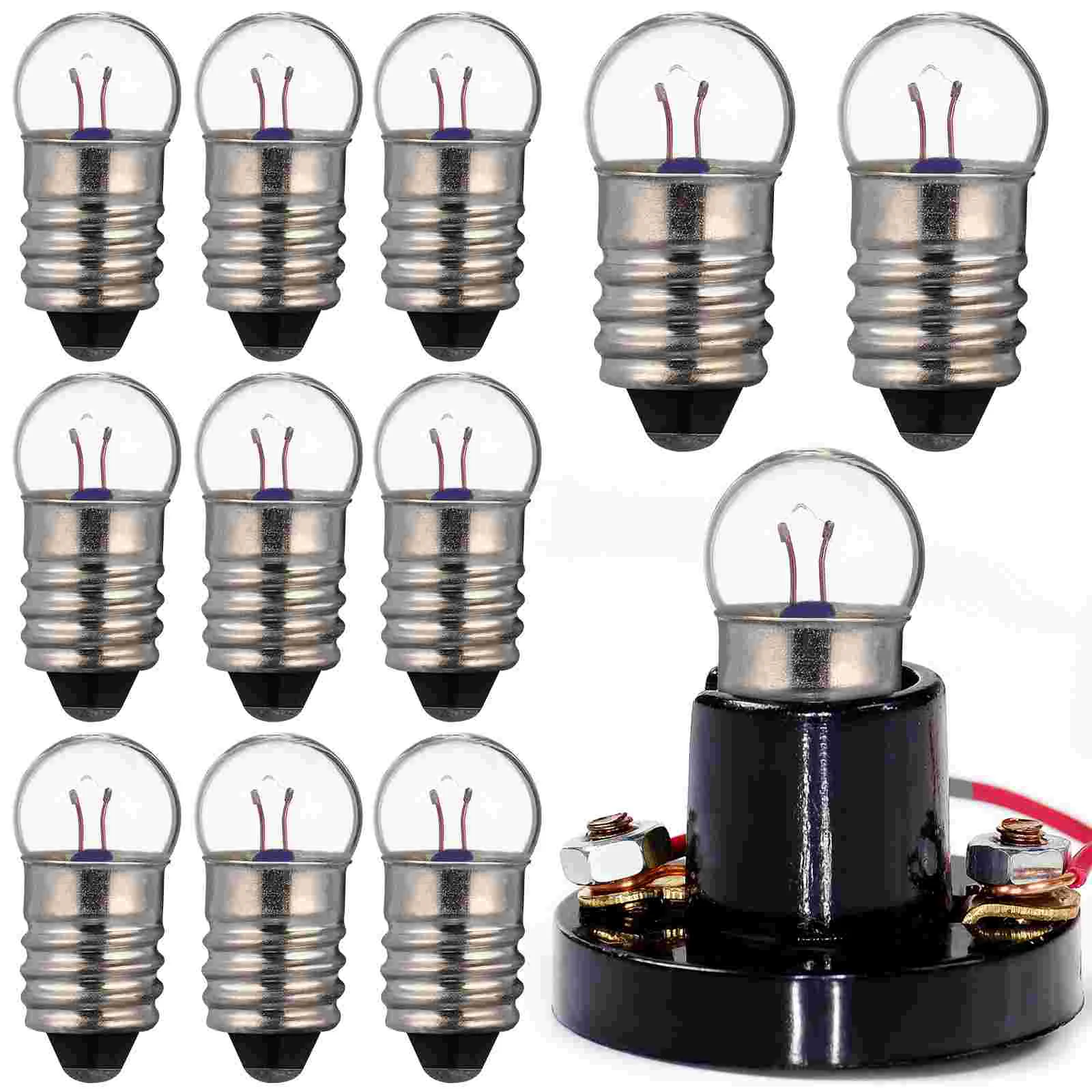 

10 Pcs Glass Bulbs Physical Electrical Light Mini Accessories Clear Replacement Beads Experiment Lighting