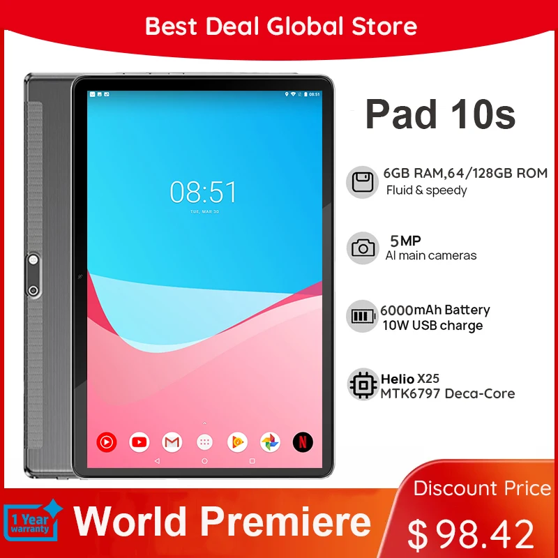 Hot Sale Global Version 10 Inch Tablet Dual SIM 4G Tablette 128GB 5G Wifi Bluetooth Android 10.0 Tablet PC GPS Phone Call Tab