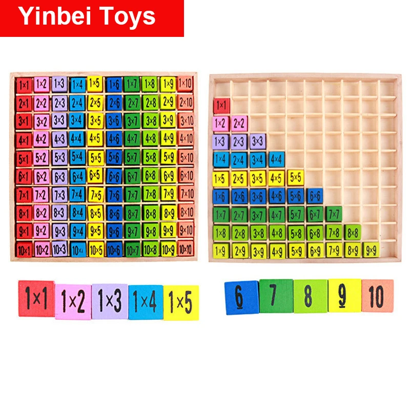 

Деревянный стол для умножения 9-9, игрушка для детей, Обучающие игрушки, обучающие игрушки Монтессори, игрушки для детей от 2 до 4 лет