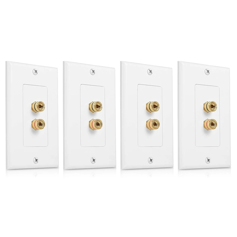 

4X 2 Posts Speaker Wall Plate Home Theater Wall Plate Audio Panel For 1 Speakers