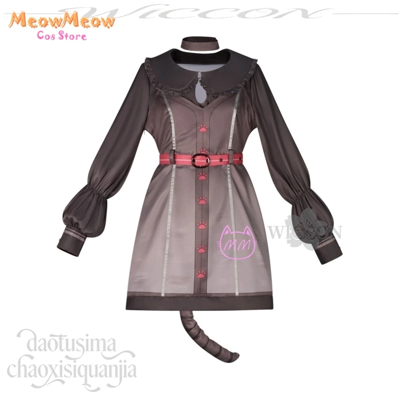 Пушистые кошачьи ушки и хвост Momoi Airi Kawaii Neko, милый дизайн с узором кошачьих лапок, цвет шоколад, карнавальный фэнтезийный костюм в стиле Y2K (art.: 3920d9f2fa5f5) - 3920d9f2fa5f5