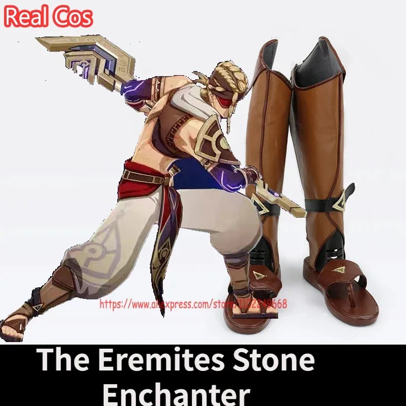 Фото RealCos Genshin Impact The Eremites Stone Enchanter Обувь для косплея Сапоги Хэллоуин Косплей Костюм Аксессуар №1