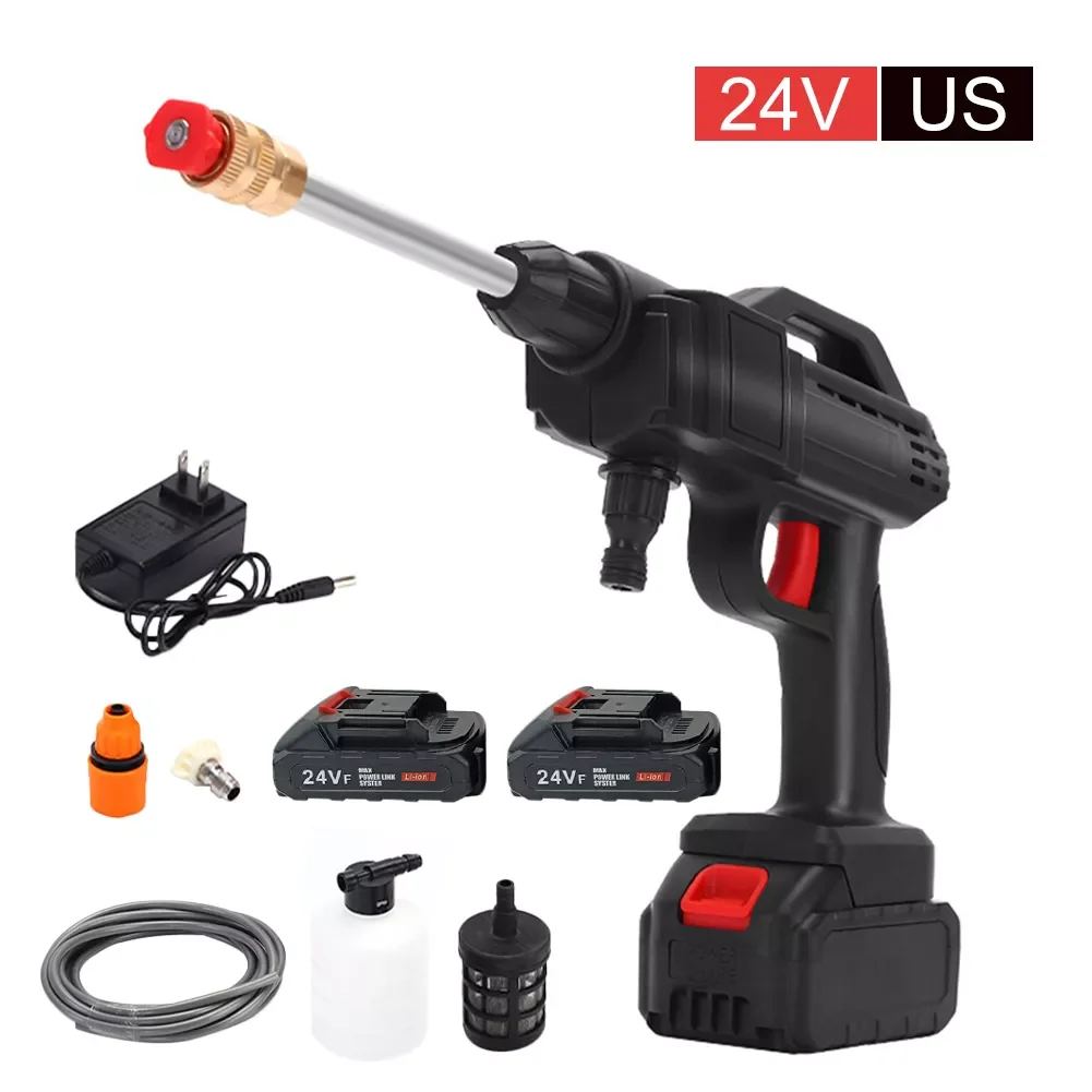 EU US Cordless Pressure Washer Car Cleaner 600W 24 High Pressure Washer Cleaning Spray Water Gun