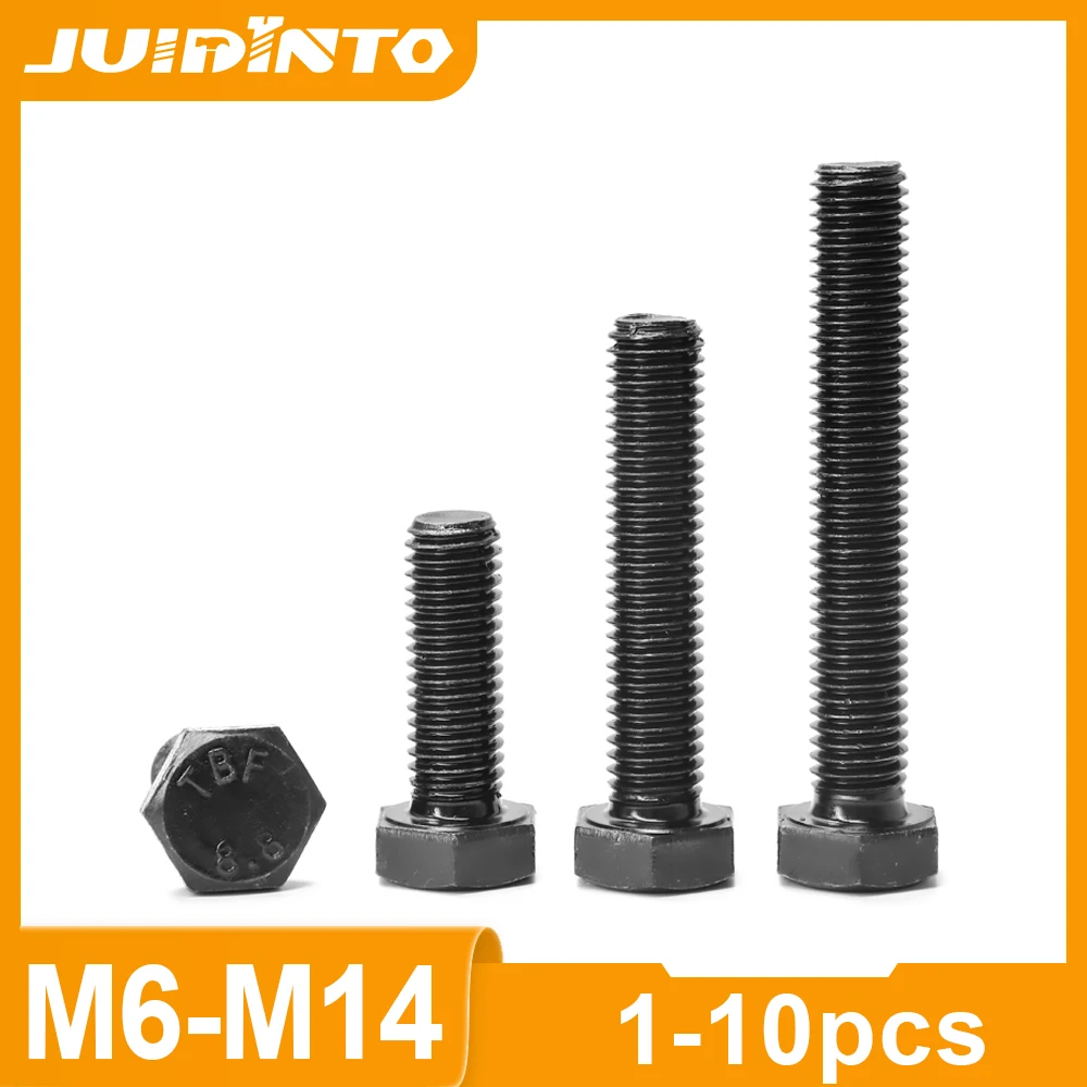 

JUIDINTO 1-10pcs External Hexagon Head Bolts M6 M8 M10 M12 M14 8.8 Grade Carbon Steel Metric Allen Head Cap Screw Bolts