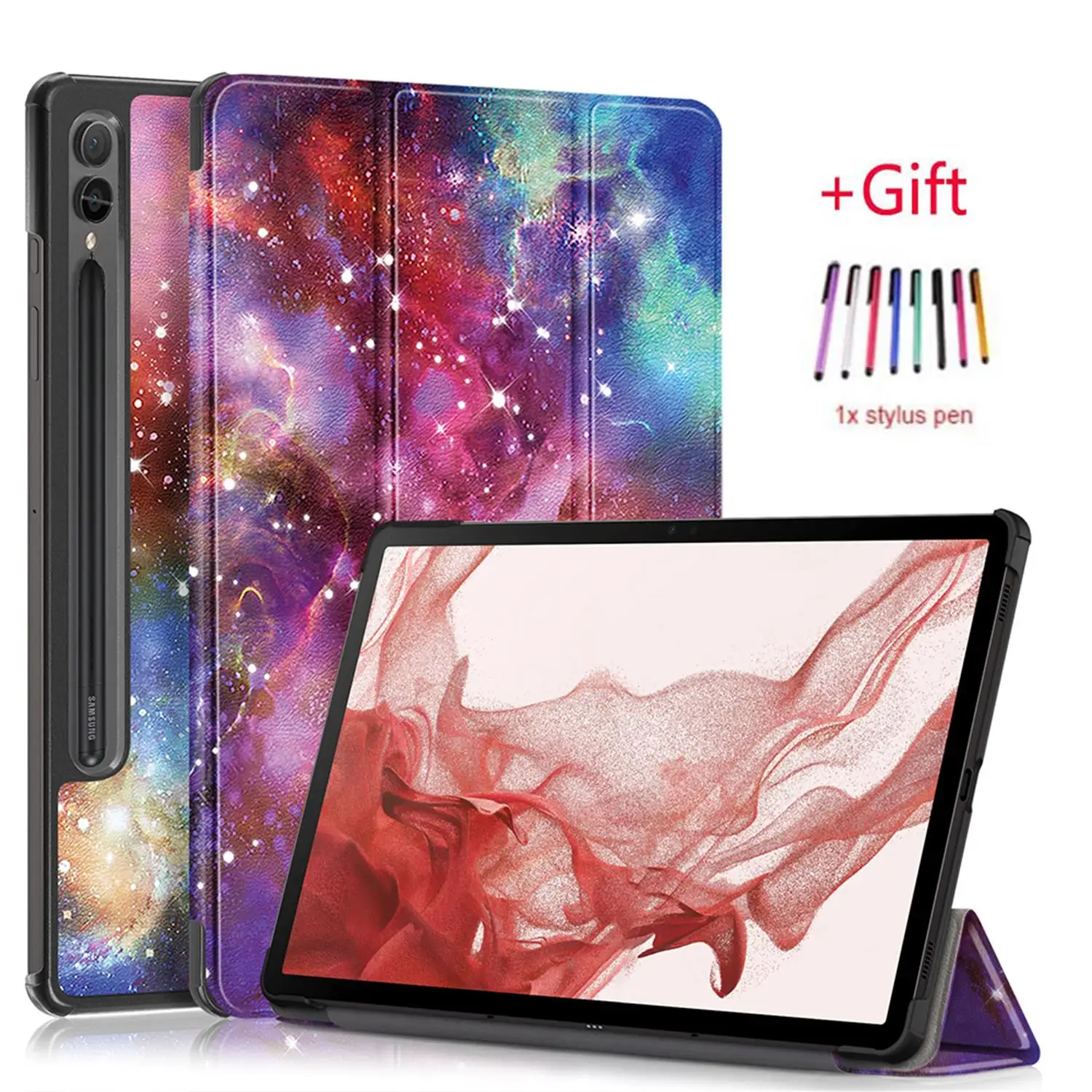 

Чехол для Samsung Galaxy Tab S9 Plus 12,4, защитный противоударный чехол-подставка с функцией автоматического пробуждения и сна для Galaxy SM-x810