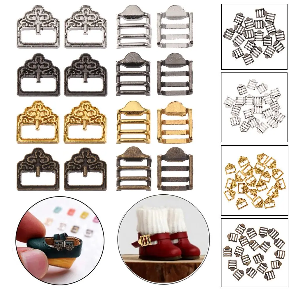 

5.5mm/6.5mm Mini Ultra-small 4 Colors Pattern Belt Buttons Doll Bags Accessories Tri-glide Buckle Diy Dolls Buckles