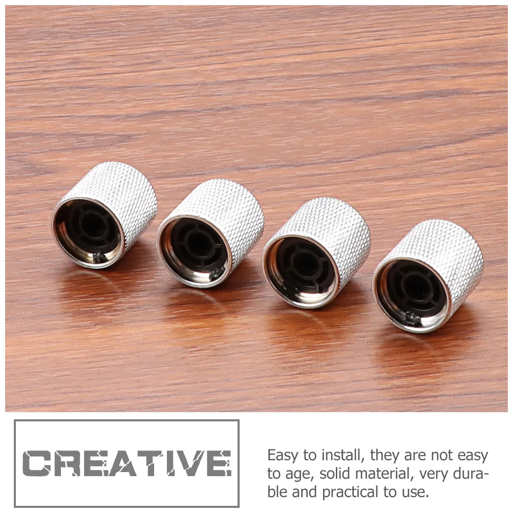 4 Pcs Bass Volume Knobs Musical Instrument Part Guitar Accessory Metal Dome Replacement Tuning Tone Buttons Potentiometer Caps enlarge
