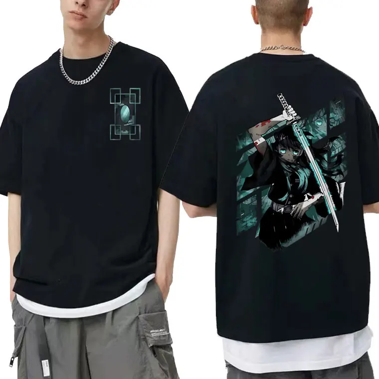 

Japanese Anime Demon Slayer Tokitou Muichirou Graphic Print T-shirt Kimetsu No Yaiba T Shirts Men Manga Hip Hop Oversized Tshirt