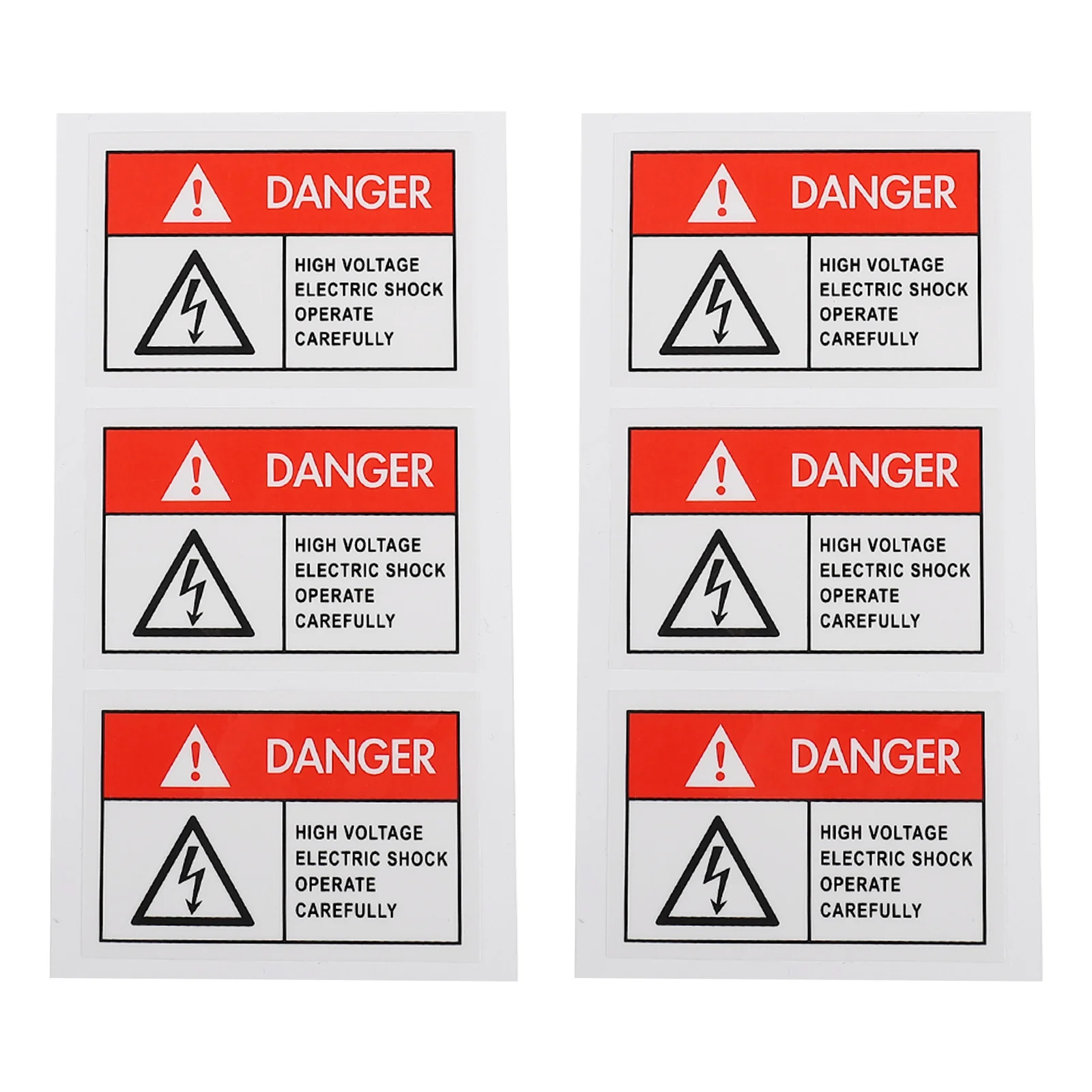 

6 Pcs Electricity Warning Labels Shocks Sign Decal Fencing Caution Stickers Equipment Decals High Voltage Panel