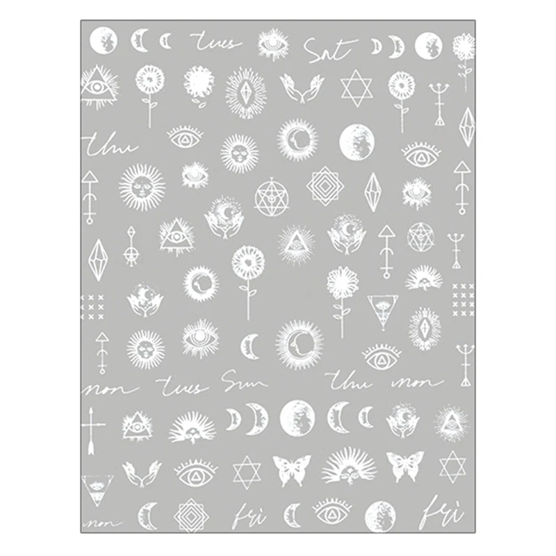 

Moon Nail Stickers Self-Adhesive Nail Floral Stickers Multi-Design Flower Nail Decals Flower Manicure Stickers Classic