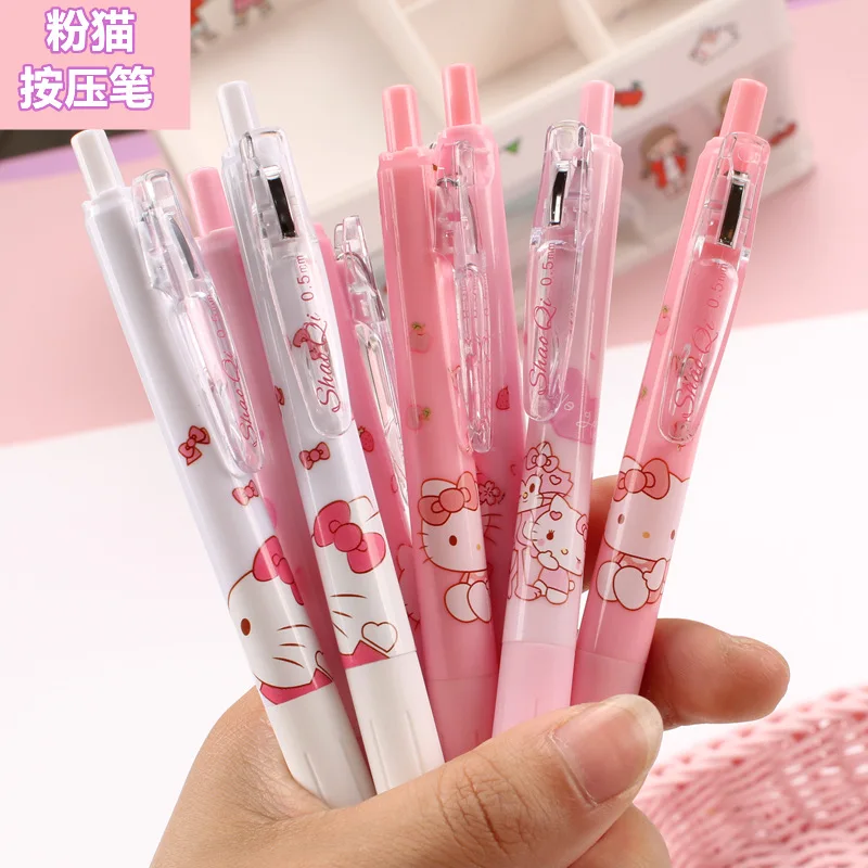 

9pcs Kawaii Sanrios Gel Pens Kitty Kuromi My Melody Cinnamoroll LinaBell Signature Pens Office Supplies Study Stationery