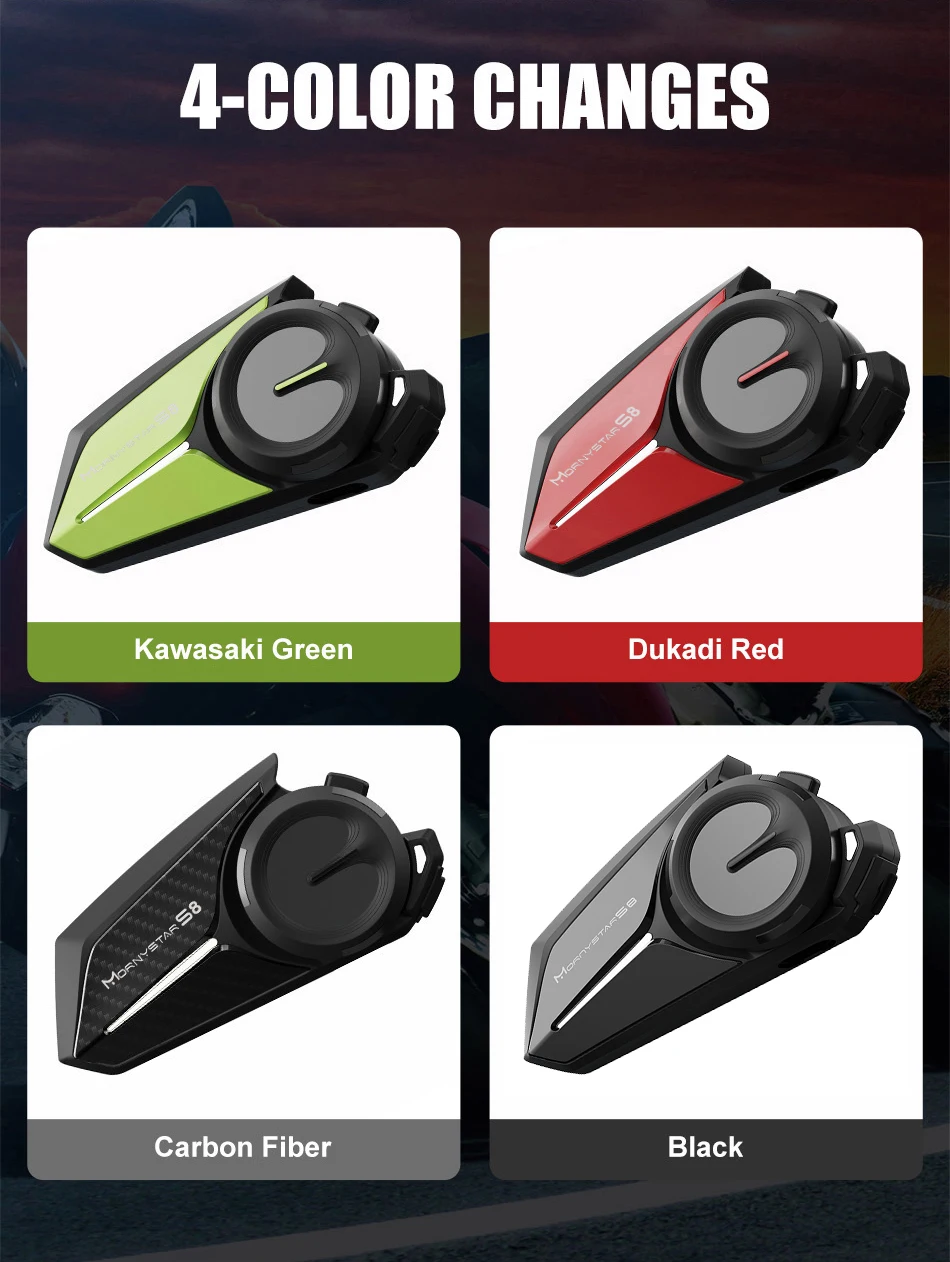 Mornystar S8 Интерком Bluetooth для мотоциклетного шлема гарнитура FM-музыка совместный