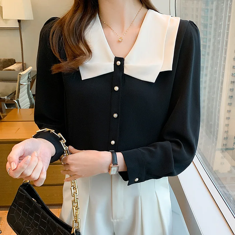 

Блузка женская однобортная свободного кроя, элегантная повседневная рубашка в Корейском стиле, рабочая одежда, весна-лето