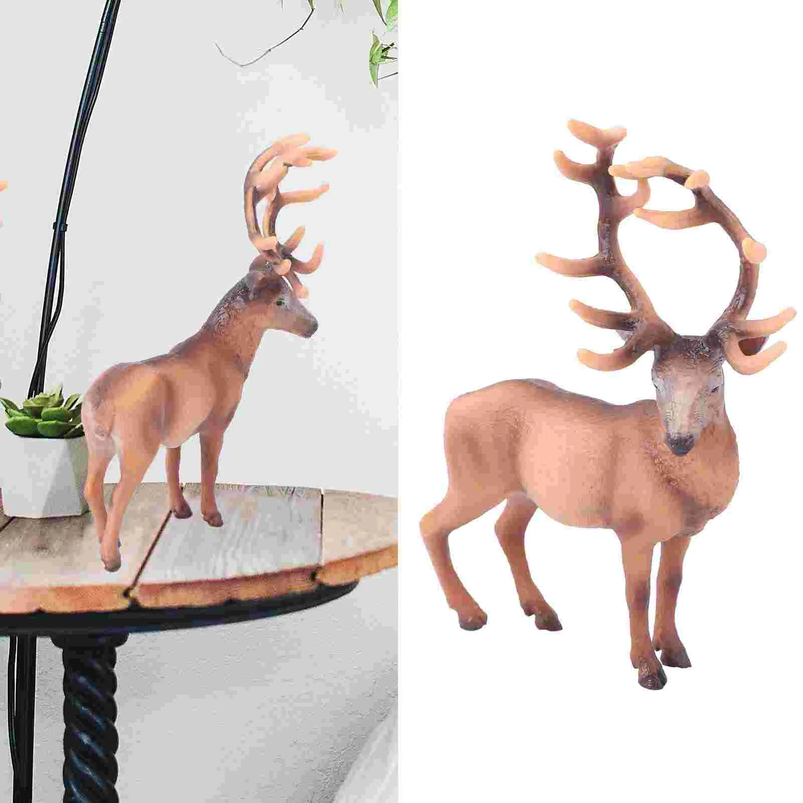 

Animal Reindeer Elk Table Sculpture Decor Deer Christmas Desktop Statuedecorations Model Figure Adornment Decorative Holiday