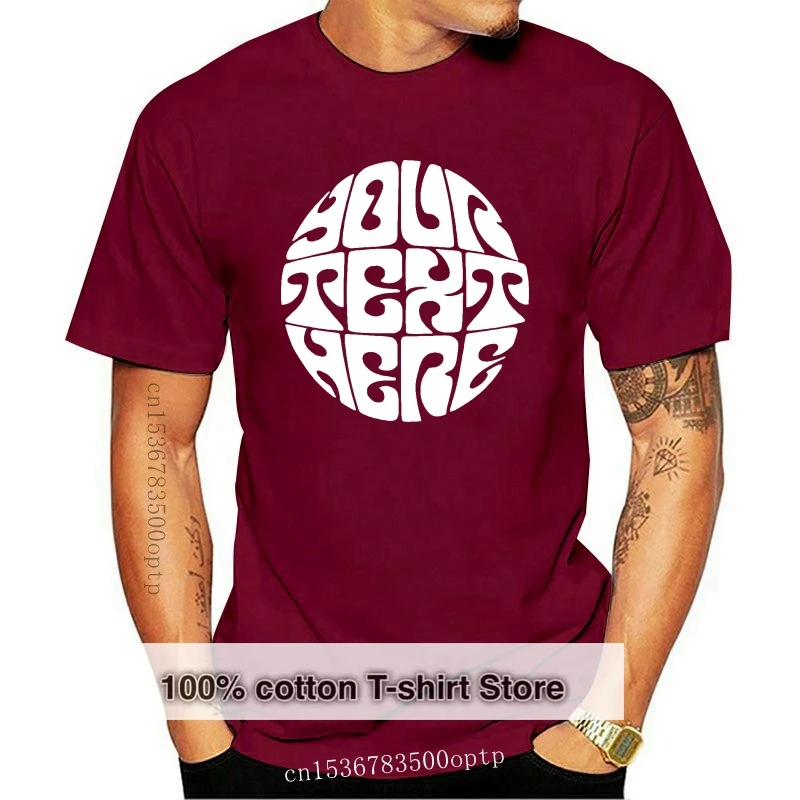 

Персональная ретро-психоделическая футболка 60-добавьте свой текст в разные цвета