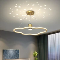 nordic minimalist bedroom pendant lights personality hollow cloud lamp modern creative childrens room led chandelier lighting