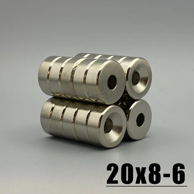 1/2/5/10 шт. 20*8-6 мм неодимовый дисковый магнит 20x8 отверстие 6 сверхмощный сильный