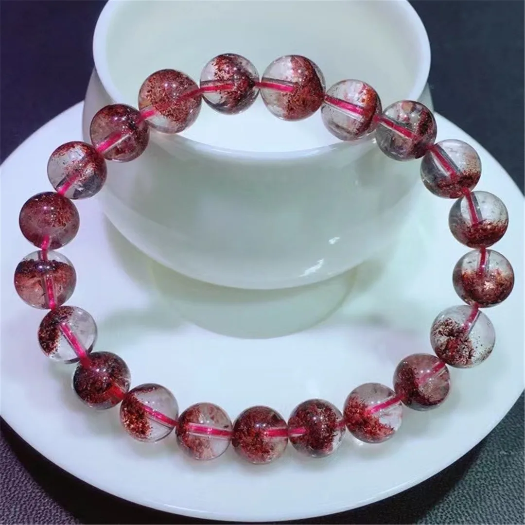 

9mm Natural Super Seven Melody Lepidocrocite Gold Strawberry Quartz Bracelet Jewelry For Women Men Wealthy Crystal Beads AAAAA