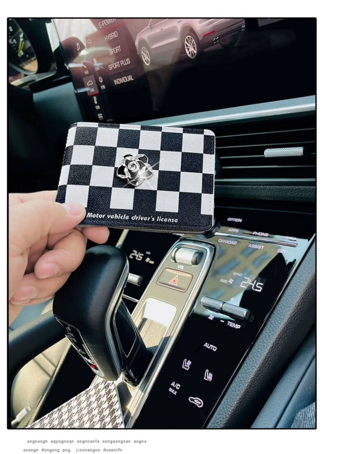 Card Holder Fashion Short Lattice Contrasting Color Folding Houndstooth Clutch Purse Ladies Multi-card Card Holder