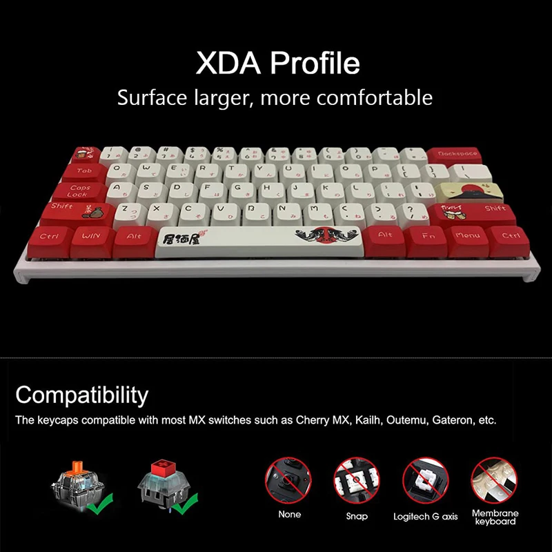 Японские колпачки для клавиш аниме XDA на заказ механических клавиатур Diy Pbt полный