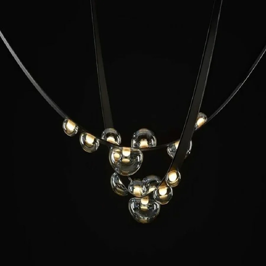 

Черно-коричневые ремни, зеркальные люстры, внутренние лампы De Techo, Роскошная лампа 2022, новый тренд, художественный декор для украшения дома