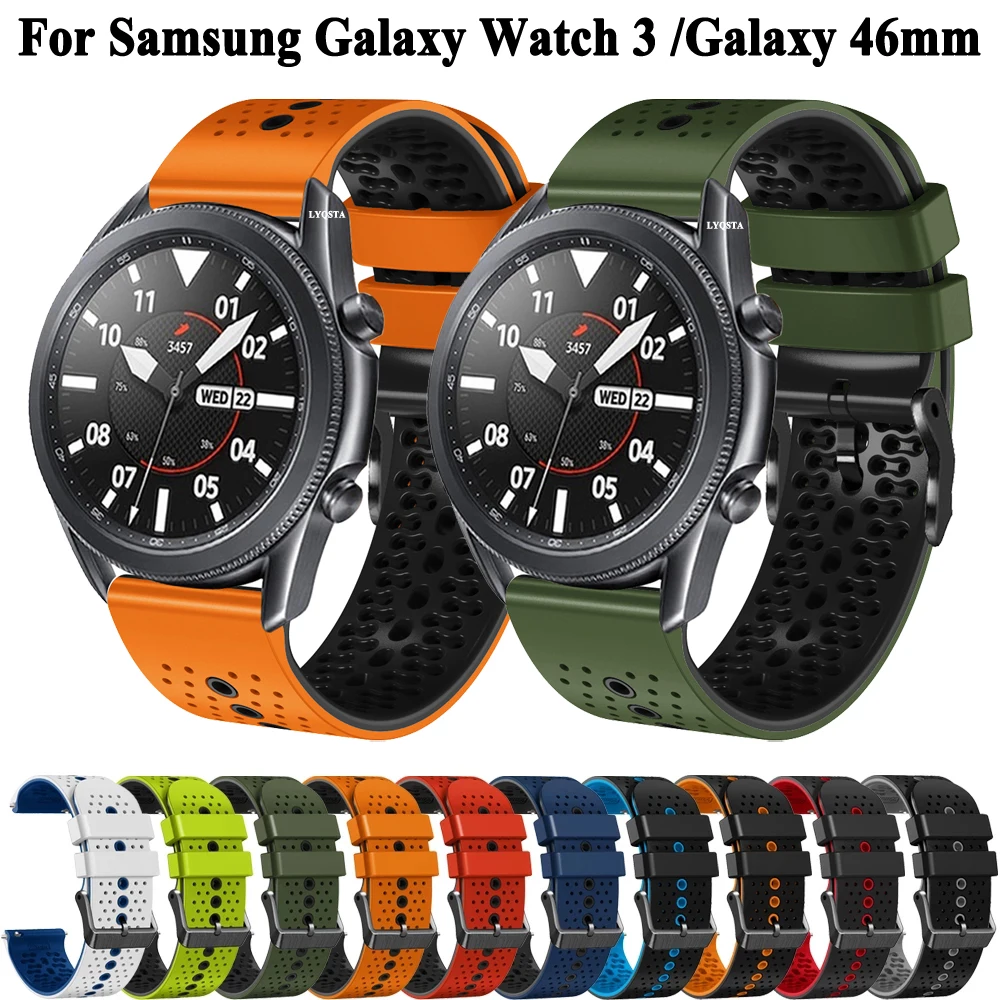 

Ремешок силиконовый для Samsung Galaxy Watch 3 45 мм, сменный Браслет для Galaxy Watch 46 мм/Gear S3, аксессуары для наручных часов