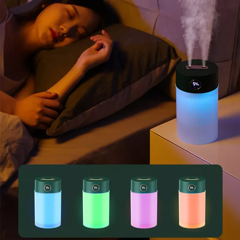

NEW2023 Portable 1200ML Air Humidifier Aroma Oil Diffuser USB Cool Mist Sprayer with Colorful Night Light for Home Car