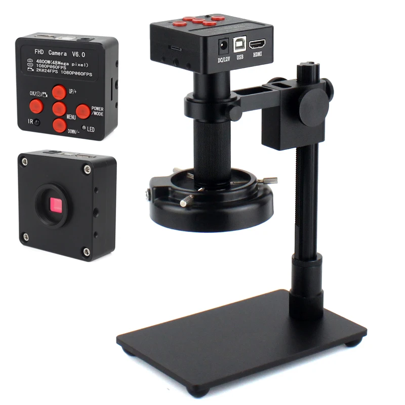 

48MP 2K 60PSF HDMI USB Video Microscope Camera 150X Lens Electronic Industrial Digital Microscope for Phone Repair Soldering