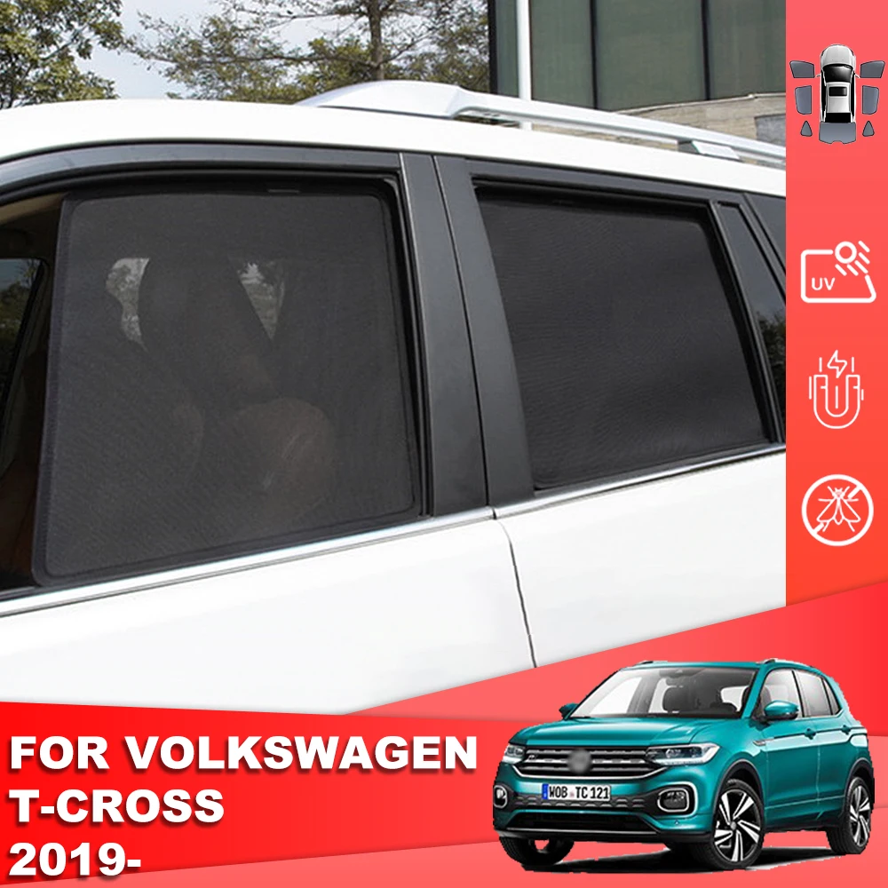 

Автомобильный солнцезащитный козырек для Volkswagen VW T-CROSS 2018-2022, магнитный задний боковой детский козырек от солнца, занавеска на лобовое стекл...