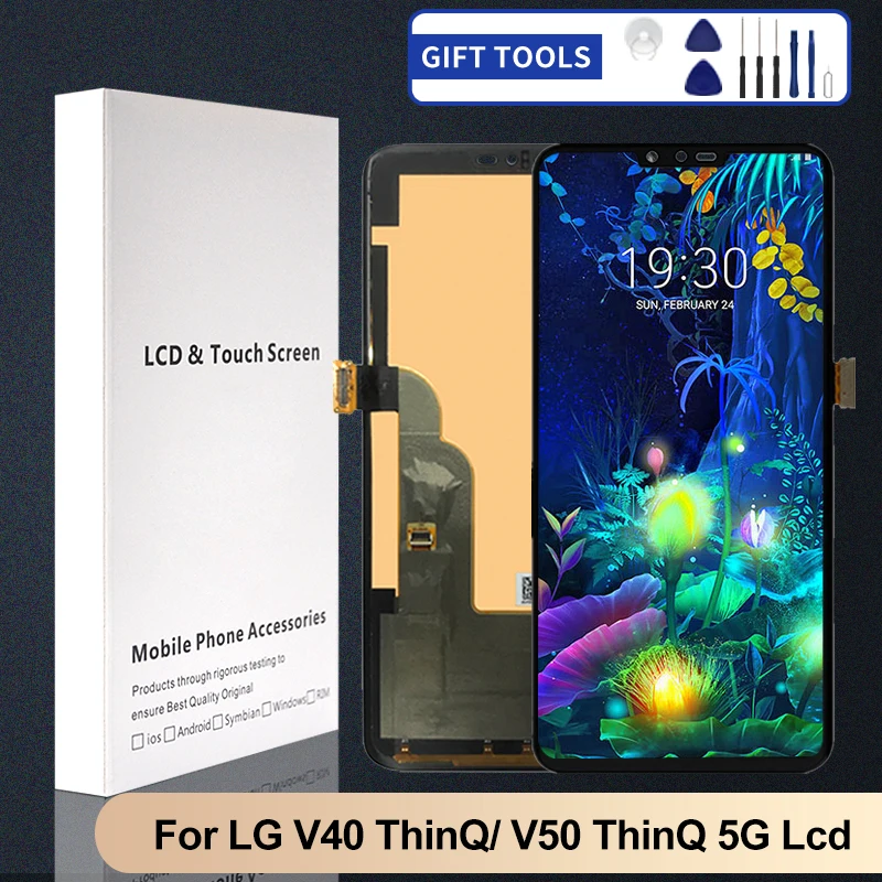

1Pcs 6.4 Inch V40 ThinQ Screen For LG V40 Lcd Touch Digitizer Assembly Repair V50 ThinQ 5G Display Free Shipping With Tools