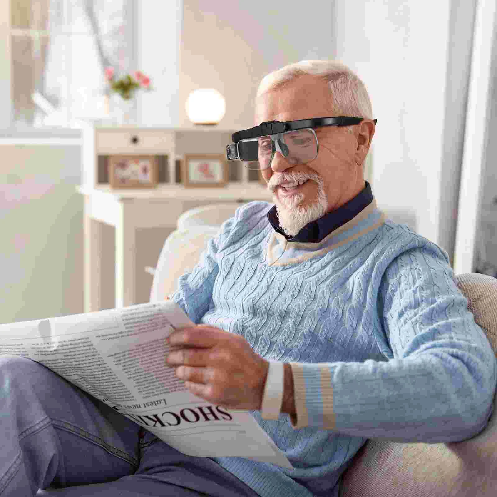 Ношение увеличительных очков с подсветкой защитная лупа очки со светодиодной